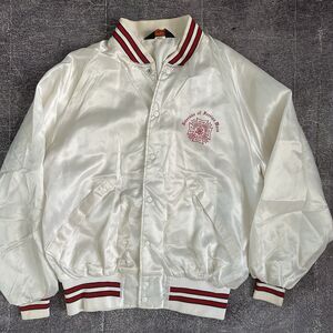 Men's Vintage 80's Nebraska Veterans of Foreign Wars Satin Bomber Jacket Sz XL